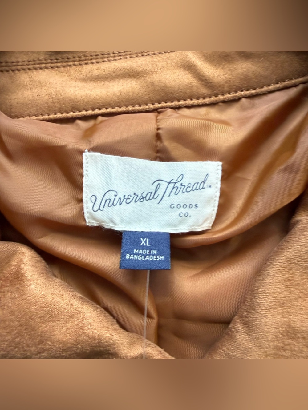 Universal Thread Camel Fringe Suede-Look Button Up Jacket - Picture 5 of 9